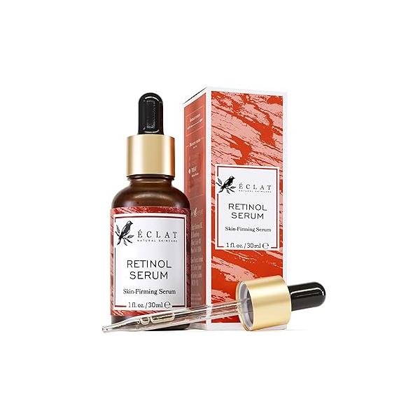 Eclat Skincare Retinol Serum for Face - Pure with Hyaluronic Acid & Vitamin E Skin Care Dark Spots Anti Aging Wrinkle Formula Resurfacing Retinoid 1 fl oz