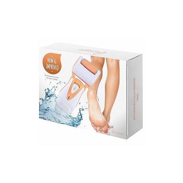 Electric Callus Remover: Own Harmony Professional Pedicure Tools Foot Care for Women, Rechargeable Scrubber, CR900 Electronic Feet File Pedi Sander Best Hard Cracked Dry Dead Skin, 3 Rollers