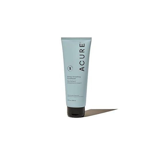 Acure Simply Smoothing Conditioner - Frizz Control & Nourishing Treatment for Silky Hair, Enhances Shine Softness - Coconut Water Marula Oil, 8 Fl Oz