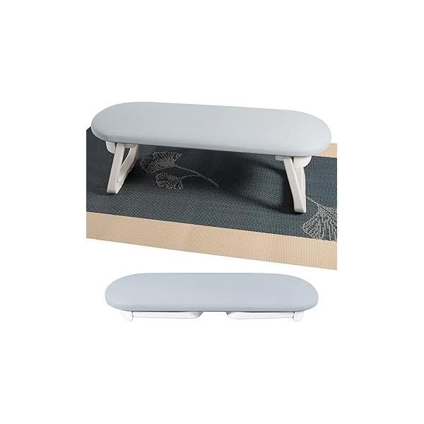 Nail Arm Rest, Foldable PU Leather Hand Rest For Manicure, with Soft Mat for Table, Acrylic Nails/Nail Pillow Manicure Salon Use-white