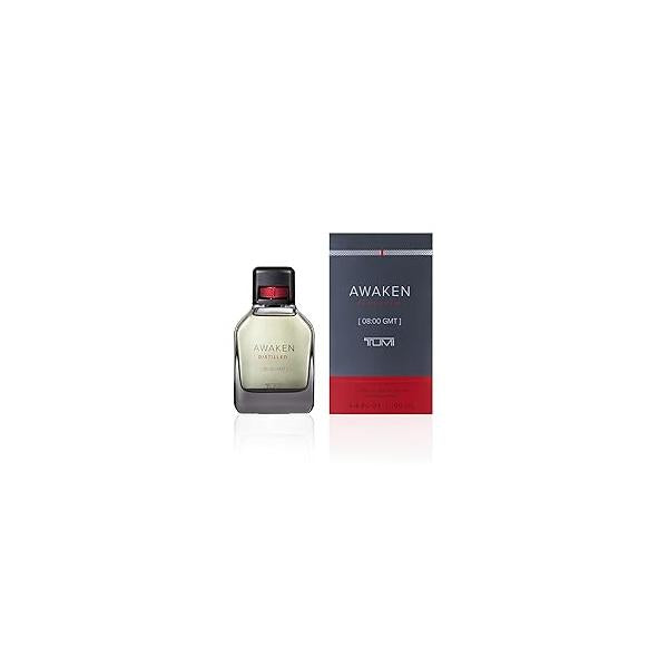 TUMI AWAKEN DISTILLED [08:00 GMT] - Extrait De Parfum Fragrance for Men Stimulating Cologne with Woody Notes 3.4 oz