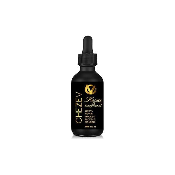 CHEZEV (KHAY'-ZEV) VISION Kezia Luxury Hair Oil for Growth, Repair, & Nourishment - Men and Women hair, eyelashes, eyebrows 100% Natural, Paraben Sulfate Free 2 fl oz