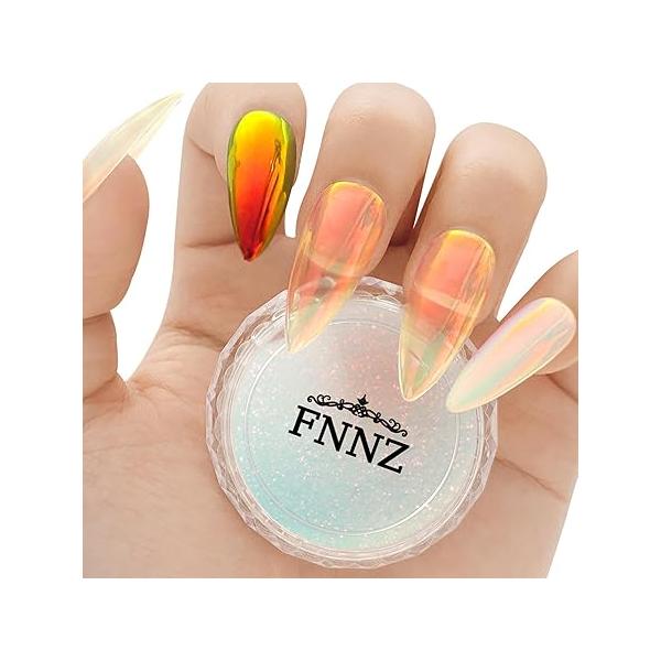 Unicorn Chrome Nail Powder, Aurora Unichrome Mermaid Powder Pigment Pearlescent Art Glitter Decoration for Home DIY Salon Manicure - Glacier Ocean