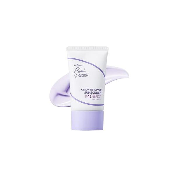ISNTREE Onion Newpair Sunscreen 50ml, 1.69 fl.oz | SPF 40 Korean Skincare Hydrating Sun Protector Evens Skin Tone Purple Broad Spectrum