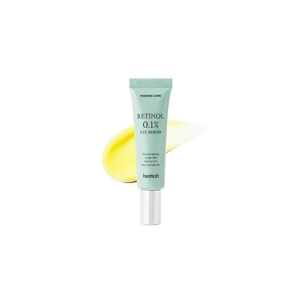 HEIMISH Marine Care Retinol 0.1% Eye Serum - Anti Aging Serum, for Firming, Wrinkle, Skin Elasticity, Hydrating with Retinol, Hyaluronic Acid, Lighweight, Non-sticky, 1.0fl.oz/30ml