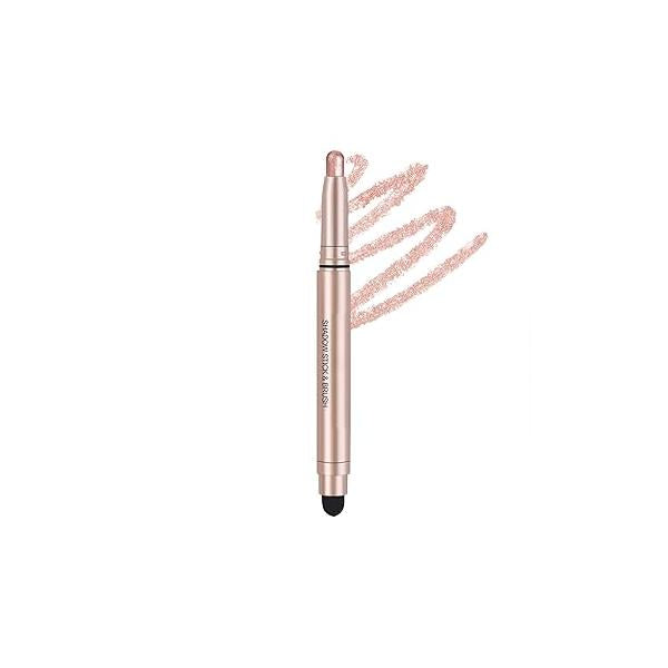 Eyeshadow Stick, Shimmer-Cream Eye Shadow Pencil, Sticks Long-Lasting Waterproof, Glitter-Eyeshadows Stick with Soft Brush for Eyeshadows Makeup(02Champagne-gold)