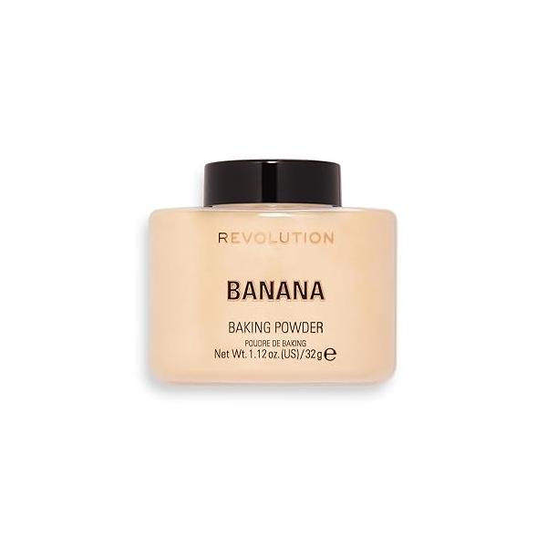 Revolution, Loose Baking Powder, Makeup Setting Long Lasting Coverage, Mattifies & Reduces Shine, Banana Deep, 1.12 oz