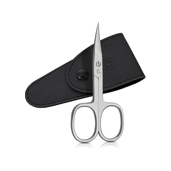 Solingen Curved Cuticle Scissors - Precision German Steel for Manicure & Pedicure, Eyebrow Eyelash Grooming, Extra Sharp with Premium Storage Case