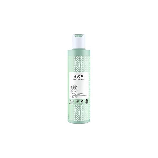 Nykaa Naturals Hair Oil, Amla and Curry, 6.76 oz - Growth Oil for Loss Thinning Reduce Breakage Fall Safe Colored