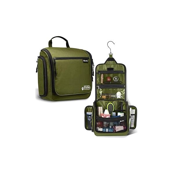 Travel Toiletry Bag for Men and Women - Large Hanging Organizer Waterproof Hygiene with Metal XXL Swivel Hook, YKK Zippers 19 Compartments Toiletries, Makeup, Cosmetics