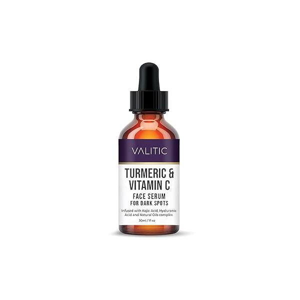 VALITIC Vitamin C Serum - Anti Aging and Dark Spot Remover for Face, Skin Care with Hyaluronic Acid, Collagen, Kojic Turmeric Oil Brightening Face 1 fl oz