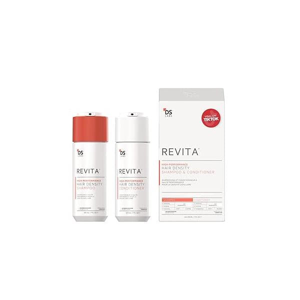 DS Labs Revita Shampoo and Conditioner - High-Performance Hair Density & Conditioner, Volumizing Thickening, Fuller, Healthier-Looking Hair, Sulfate Silicone Free, For Men Women, 205mL