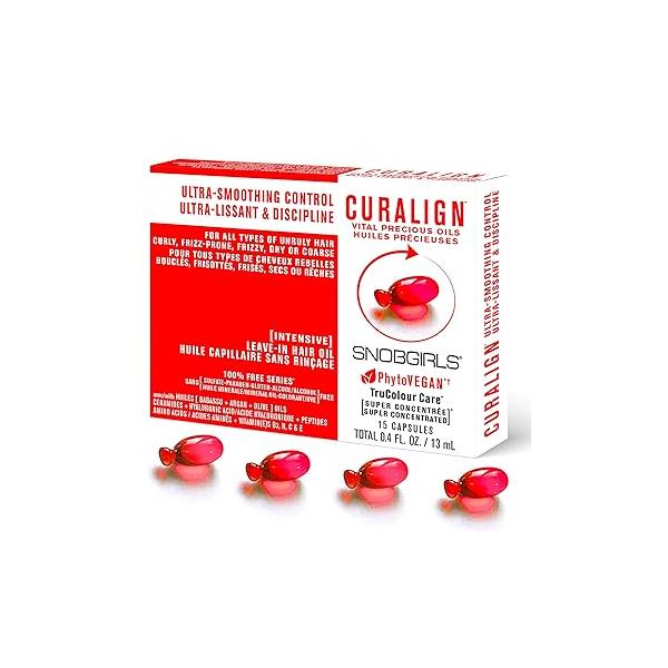 CURALIGN Leave-In Hair Oil for Ultra Smoothing Control All Types of Unruly Hair; Curly, Frizz-Prone, Frizzy, Dry or Coarse with Argan Oil, Hyaluronic Acid, Ceramides, Peptides & Vitamins