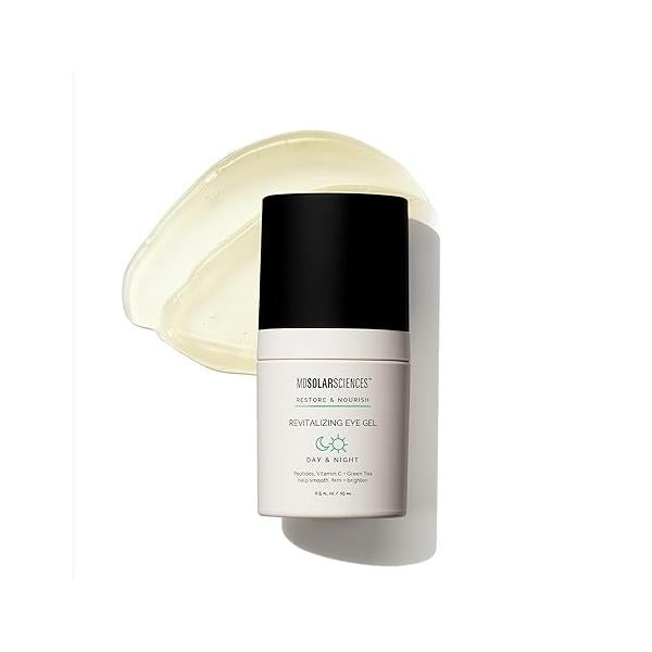 MDSolarSciences Revitalizing Eye Gel | Fine Line Treatment for Anti-Aging Brightens & Reduces Dark Circles, Puffiness, Wrinkles Firming with Antioxidants and Hyaluronic Acid (0.5 Fl Oz)