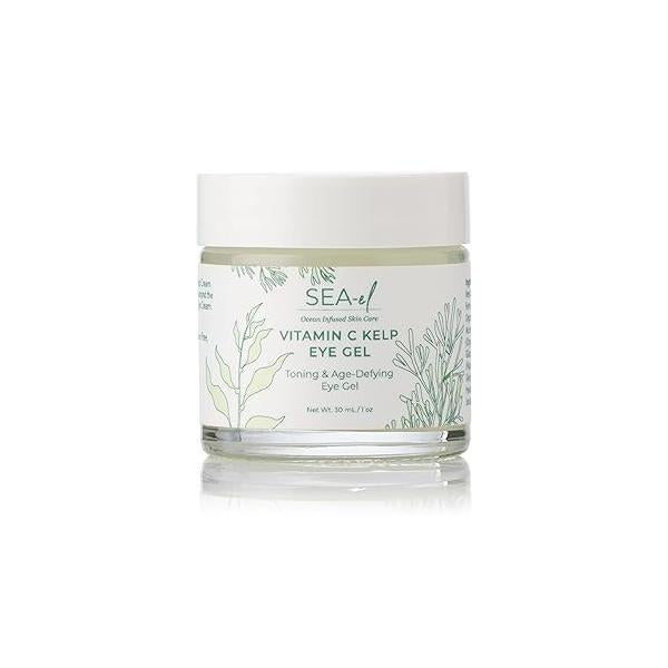 Vitamin C Kelp Eye Gel Toning & Age Defying Skincare for Puffiness, Under Bags Dark Circles Cooling Youthful Glow Women Men - 1 Oz