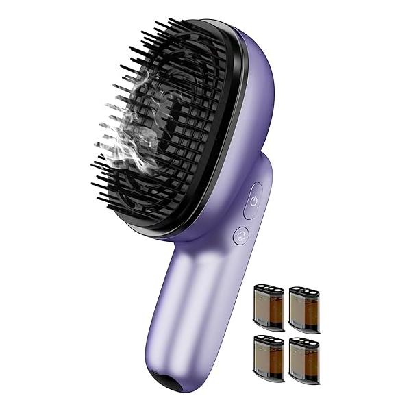 Electric Scalp Massager Brush, Portable Vibrating Tool, Massage Head for Hair Relax with Oil, Nourishes (White)