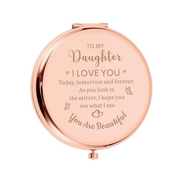 First Communion Gifts for Girls, Teenage Girls Easter Daugher from Mom Mothers Day, Confirmation Baptism Teen Girl, Compact Mirror Daughter Basket Stuffers