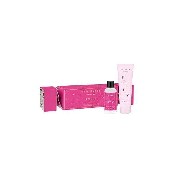 Ted Baker Polly Cracker, fragrance EDT with sweet fruity floral scent 0.51 fl oz and body lotion 1.69 oz, Gift Set