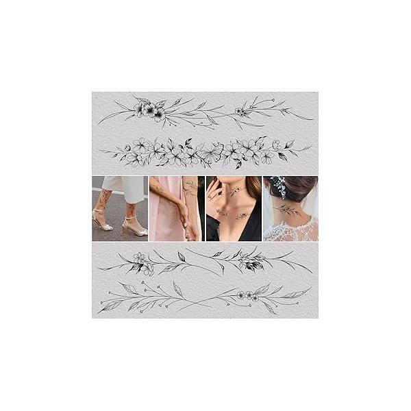 Cerlaza Tiny Temporary Tattoos for Women Girls, Realistic Fake That Look Real and Last Long Adult, Waterproof Hand Stencils Stickers Body Art-12 Sheets