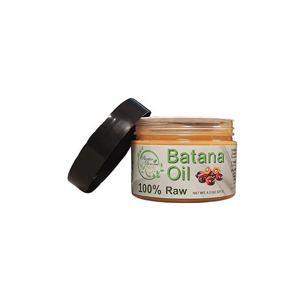 Dr. Sebi's Raw Batana Oil for Hair Growth, 100% Pure and unrefined from honduras, to Promotes Thickness Men & Women, 4.2 oz