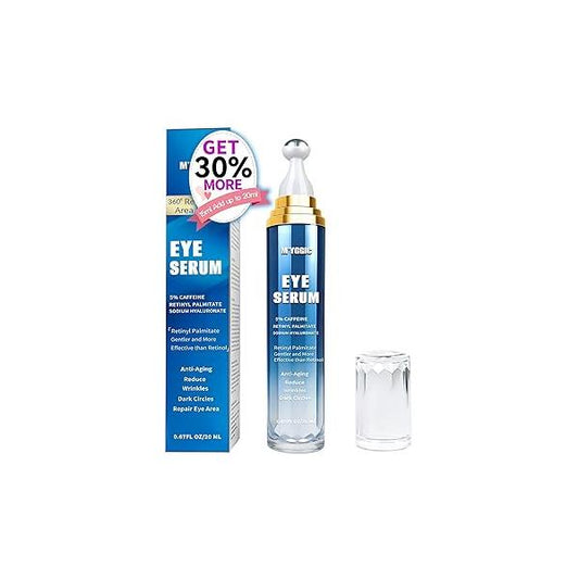 Caffeine Eye Cream for Dark Circles, Pro-Retinol Serum Anti Aging to Reduce Wrinkles & Puffiness Fine Lines, Under Bags 360° Rolling Massage, 0.67 fl oz / 20 mL