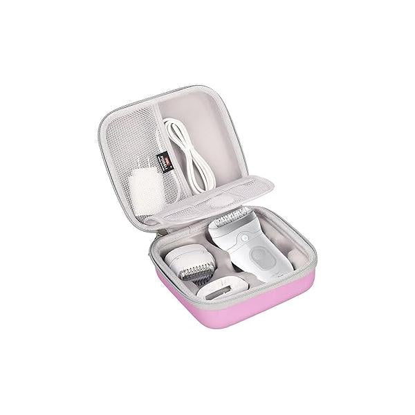 FBLFOBELI EVA Hard Case Compatible with Braun Silk-épil 7 SE7-041/SE7-141/Silk-épil 5 5-620/5 SE5-230/Silk-épil 9 9-890/9 9-880/9 9-720 Epilator Facial Hair Removal (Purple)
