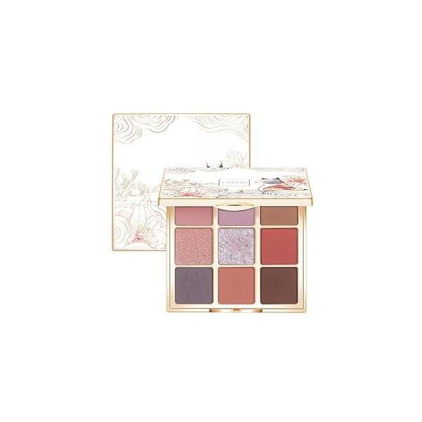 Catkin Eyeshadow Palettes 9 Blendable Shades Smooth Long Lasting Matte and Glitter Eye Makeup Highly Pigmented C08 Morandi