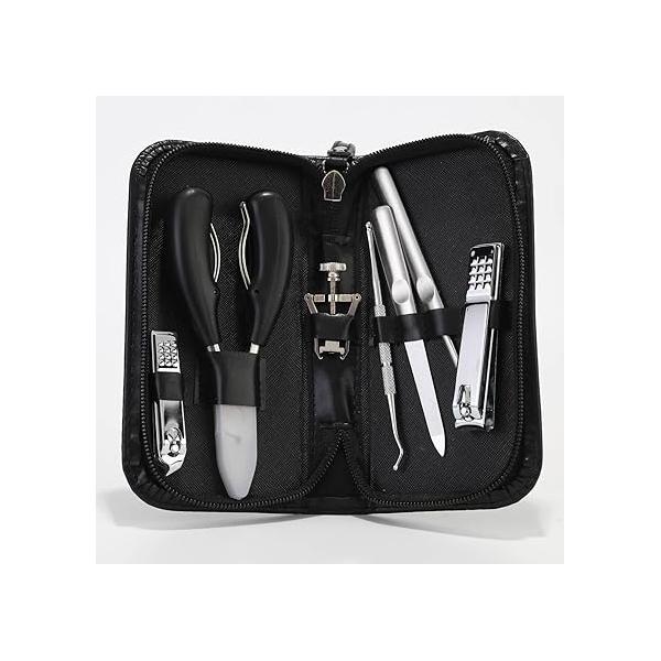 Ingrown Toenail Clipper Kit (7PCS), Thick Nail Care Tools, Stainless Steel Pedicure Tools Include Lifter Corrector with PU Leather Bag