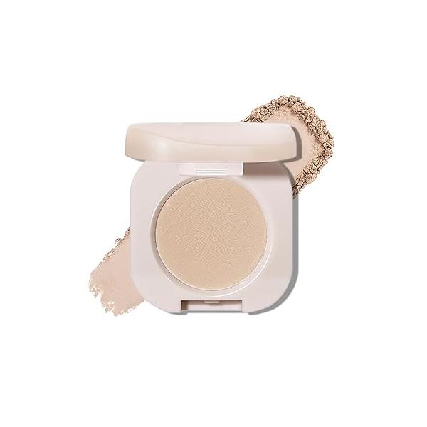 Single Beige Matte Eyeshadow Palette, Velvet Eye Shadow Compact Powder Primer Base Makeup, Ultra-Blendable, Fine Smooth Powder, Waterproof, Long-Lasting, 18#Beige