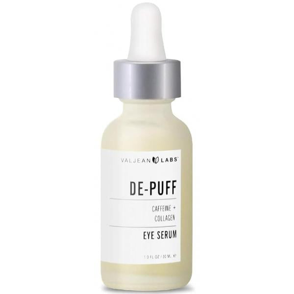Valjean Labs DePuff Eye Serum | Caffeine + Collagen Helps to Reduce Under Puffiness and Combat Signs of Aging Paraben Free, Cruelty Made in USA (1 oz)