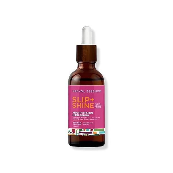 Kreyol Essence - 2 Oz Protect + Shine Hair Serum, Lightweight Moringa Oil Treatment, Multivitamin Haitian Black Castor Oil, Grape Seed, Squalane and Argan