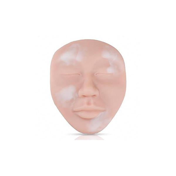 3D Vitiligo Skin Camouflage Tattoo Practice Face - Premium Silicone Full for Permanent Makeup, Perfect Artists and Beginners (Beige)