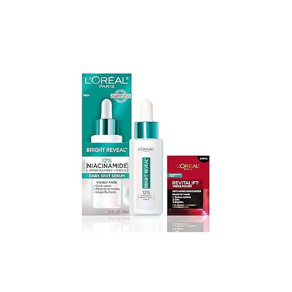 L’Oréal Paris Bright Reveal 12% [Niacinamide + Amino Sulfonic Ferulic] Dark Spot Serum 1oz Moisturizer Sample