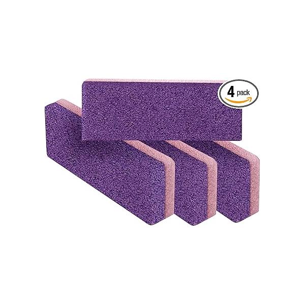 Love Natural Pumice Stone for Feet - Ultimate 2-in-1 Scrubber and Professional Exfoliating Rock Hands Body Care Dead Skin & Callus Removal (Purple)