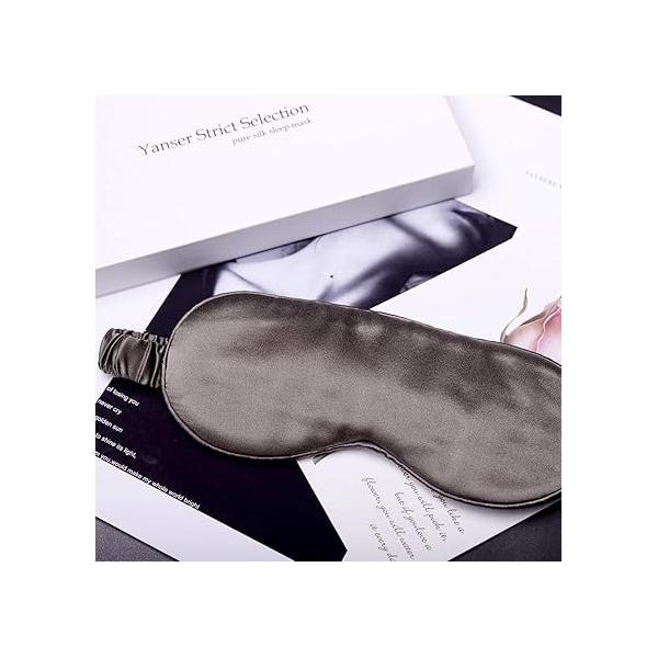 Silk Sleep Mask Light Blocking Luxury 100% Mulberry 19mm Eye Cover Blindfold Ultra Soft & Comfy Anti Aging Skin Care with Travel Bag Gift Package