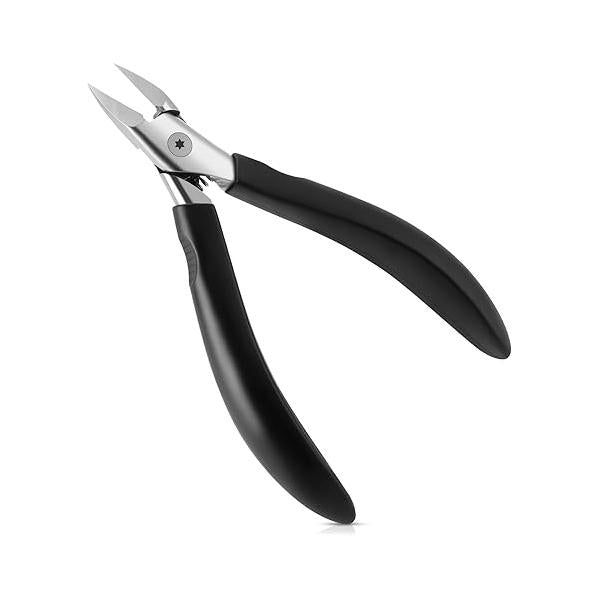 Nail Clippers,Toenail Clipper for Ingrown or Thick Toe Nails,Fingernail Men Women Seniors with Stainless Steel Straight Blade Soft Handle Cutter Black