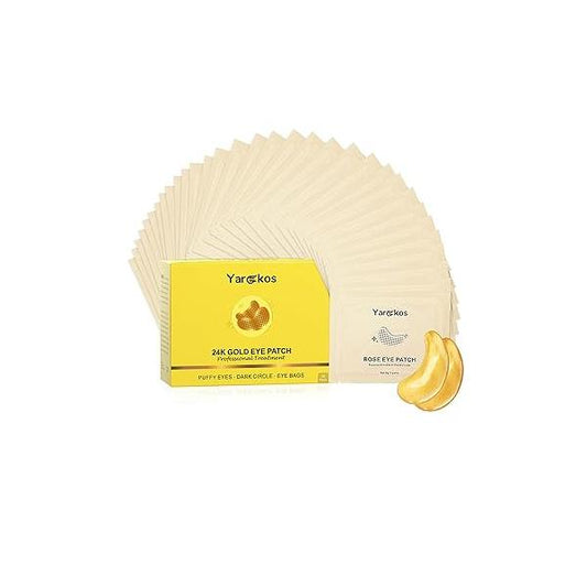 32 Pairs Under Eye Patches, Hydrating Masks for Dark Circles Puffiness Puffy Eyes, Anti Wrinkle Collagen Undereye Pads, Sets Travel Skincare Face Gel (24K Golden+Blue+Pink+Green)
