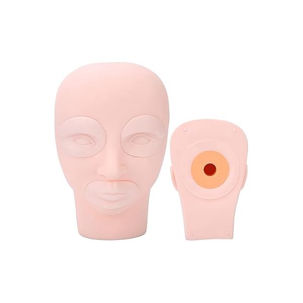 Practice Training Head, Microblading Mannequin Head Silicone Eyebrow Fake Skin Model for Makeup