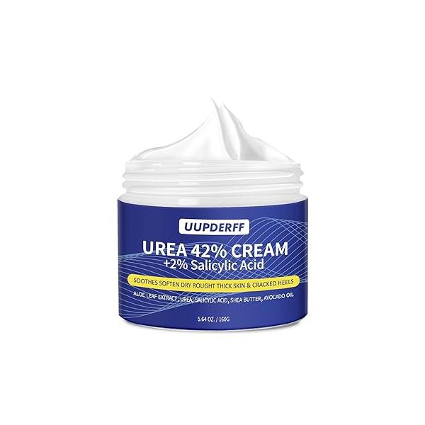 Urea Cream 42 Percent for Feet with 2% Salicylic Acid 5.64 Oz - Remover Hand Foot For Dry Cracked Dead Hands Heels Elbows Nails Knees Repairs Softens Moisturizes Exfoliates