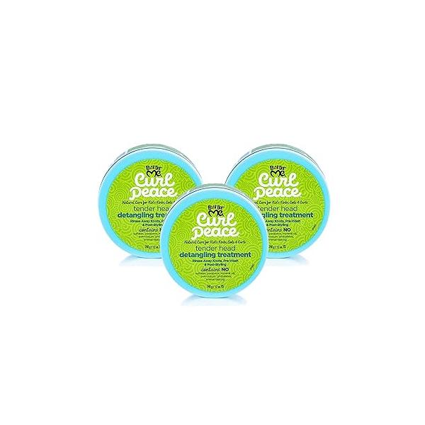 Just for Me Curl Peace Tender Head Detangling Treatment (3 Pack) - Rinses Away Knots, Pre-Wash, Post-Styling, Contains No Parabens, Sulfates, Mineral Oil, Petrolatum, or Animal Testing, 12 oz