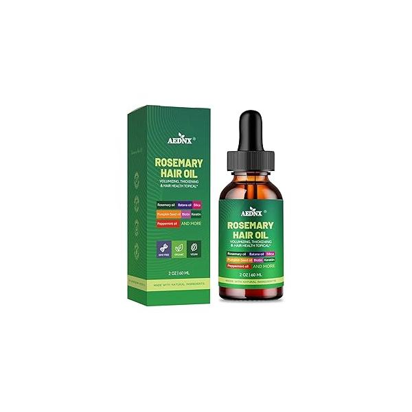 Rosemary Hair Oil For Growth with oil Batana Pumpkin Seed Peppermint Silica Biotin Collagen Keratin Saw Palmetto Horsetail Tea Tree Vit E Aloe Vera Jojoba(1 Pack)