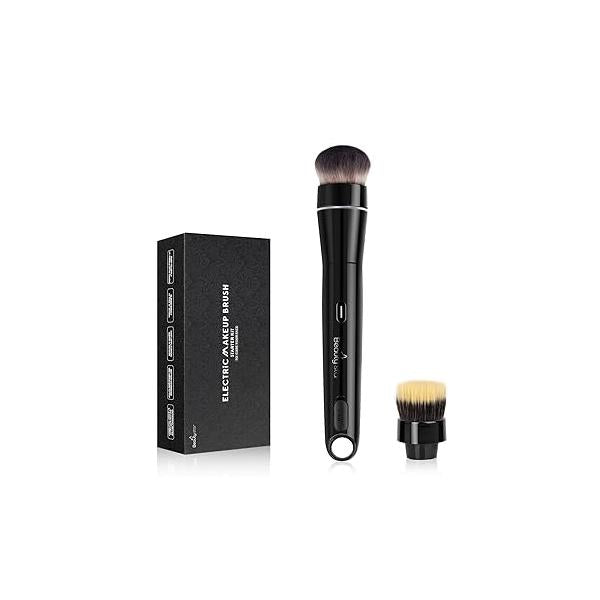 360° Electric Makeup Brush with 2 Replaceable Heads, Adjustable Speeds, Fast and Even Application, Time-Saving, Gift for Women