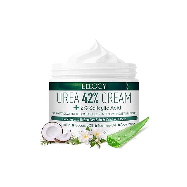 Urea cream 40 perent for feet: Maximum Strength lotion cracked Heels and Rough Thick Skin foot- 42% Crema 5.29 oz.