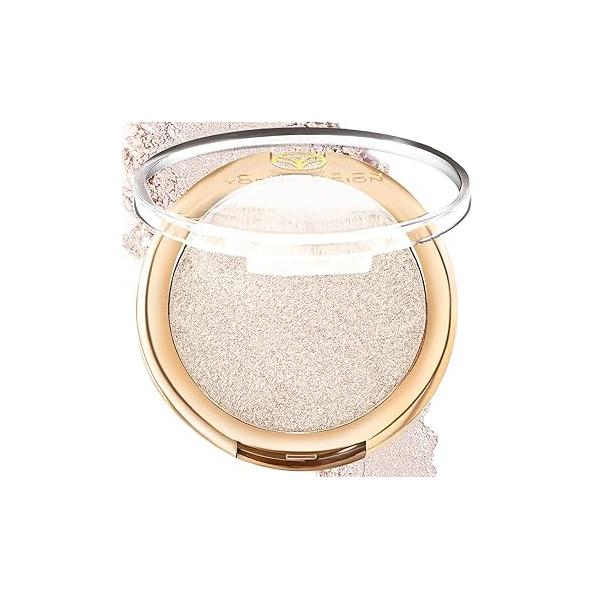 YOUNG VISION Baked Highlighter Powder Palette, Sheer Pearl Shimmer Shades for Face Makeup, Highly Pigmented Iluminadores de Maquillaje, 0.19 Oz(Pack of 1)