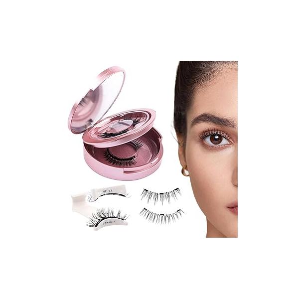 GEMERRY Magnetic Eyelashes with Applicator Fluffy Look No Glue Eyeliner Needed Lash Tool Kit Easy to Wear for Beginners