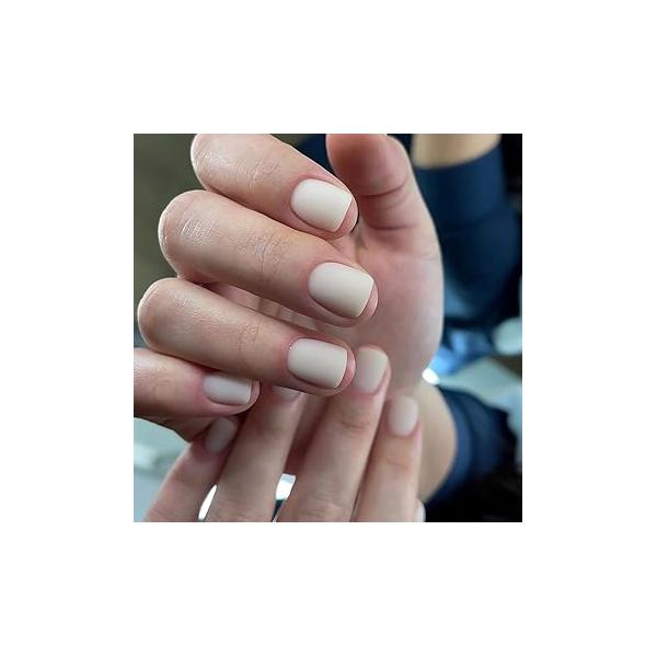 24 Pcs Short Press On Square Shape Matte Glue Solid Color Acrylic False Full Cover Stick Reusable Artificial DIY Nail Decorations (Style 8)