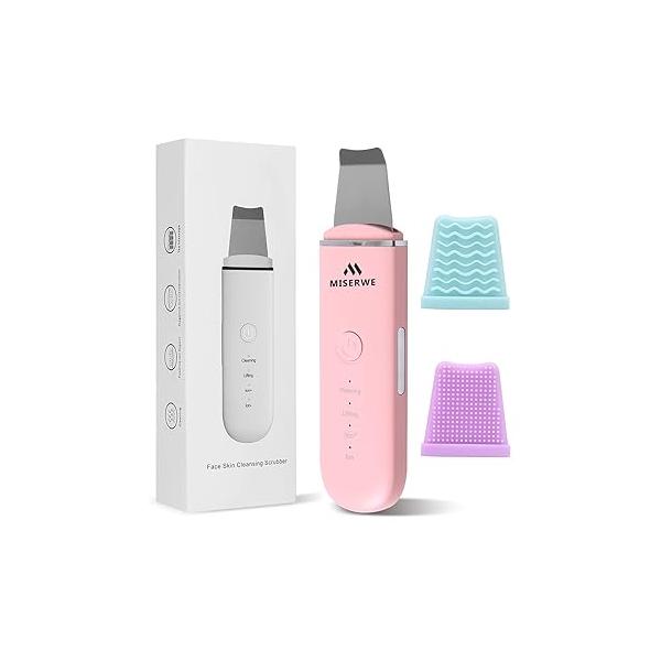 Skin Scrubber Face Spatula Facial for Deep Cleansing Blackhead Remover Pore Cleaner with 4 Modes (Purple)