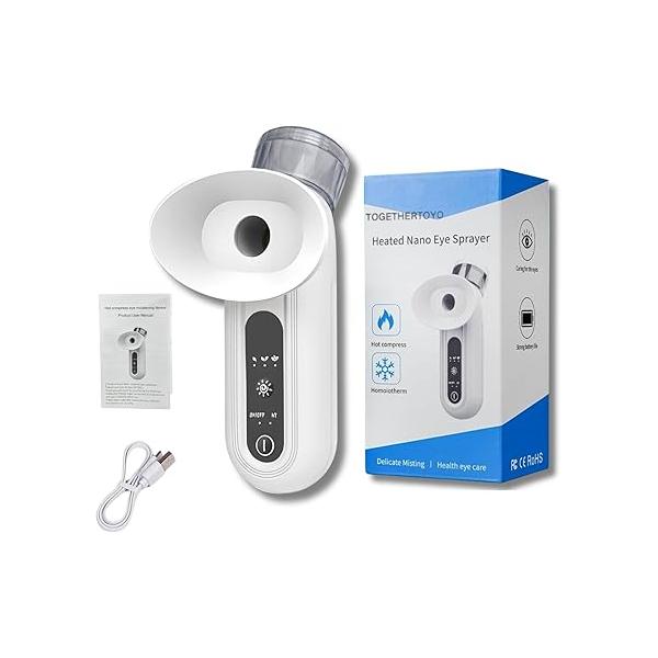 Eye Mist Steam Sprayer for Relief Dry Eyes, Facial Steamer, Treatment, Portable Heated Masks, Mini Moisturizing Cleaning Soothing Steamer
