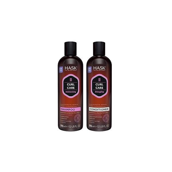 HASK CURL CARE Shampoo + Conditioner Set Coconut and Argan Oil, for Curly Hair Types, Vegan, Color Safe, Gluten-Free, Sulfate-Free, Paraben-Free, Cruelty-Free - 1
