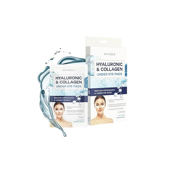 Hyaluronic Acid & Collagen Under Eye Patches - Dermatologist Tested, Hydrating, Reduces Bags Wrinkles Anti-Aging, Clean Beauty, Cruelty-Free Korean Skincare for All Skin Types 15 Pairs